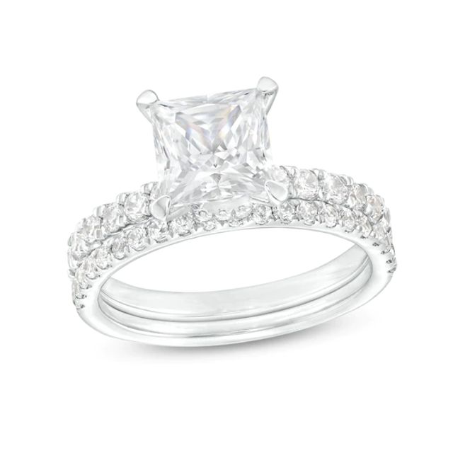 2-7/8 CT. T.w. Certified Princess-Cut Lab-Created Diamond Bridal Set in 14K Gold (I/Si2