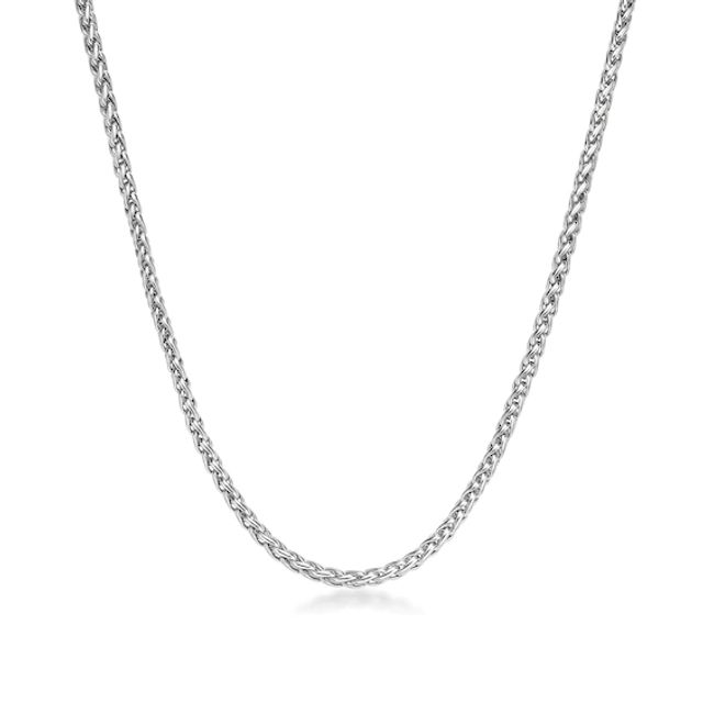 Men's 3.0mm Wheat Chain Necklace in Solid Stainless Steel - 22"