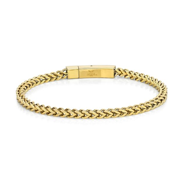 Men's 4.0mm Foxtail Chain Bracelet in Solid Stainless Steel with Yellow IP - 9.0"