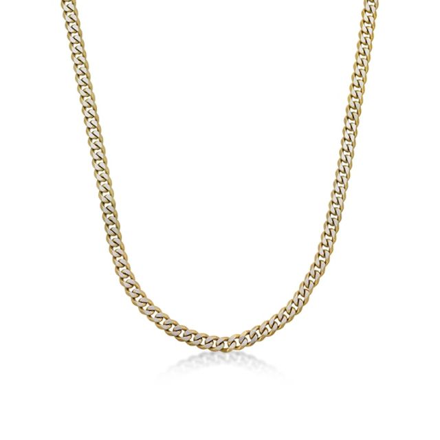 Zales Men's 9.9mm Solid Curb Chain Necklace in 14K Gold - 22