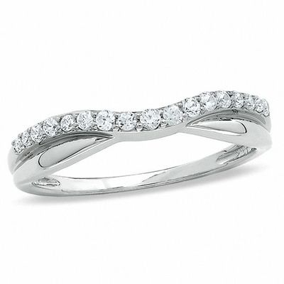 Previously Owned - 1/4 CT. T.w. Diamond Twist Contour Band in 14K White Gold