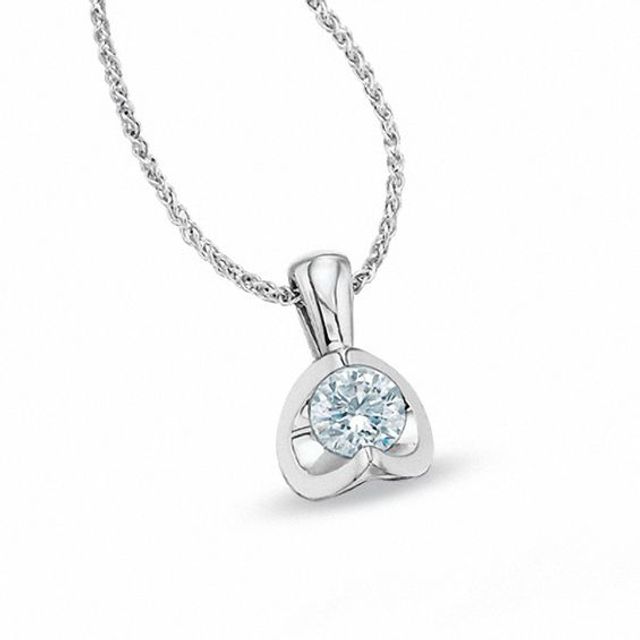 Previously Owned - 1/2 CT. Celebration DiamondÂ® Solitaire Pendant in 18K White Gold