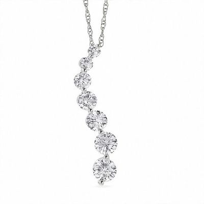 Previously Owned - 1/2 CT. T.w. Celebration DiamondÂ® Journey Pendant in 18K White Gold