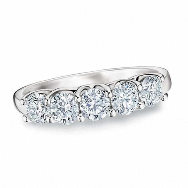 Previously Owned - 1/2 CT. T.w. Celebration DiamondÂ® Five Stone Ring in 18K White Gold