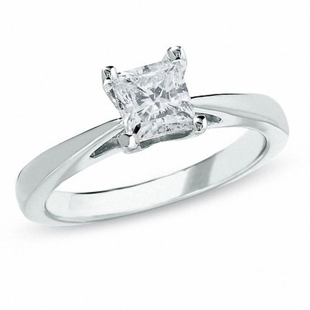 Previously Owned - 1 CT. Princess-Cut Celebration DiamondÂ® Solitaire Engagement Ring in 18K White Gold