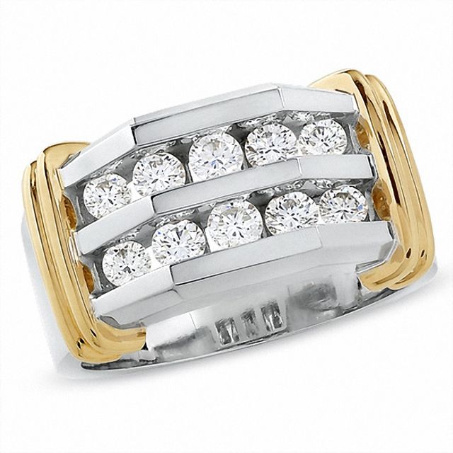 Previously Owned - 1 CT. T.w. Diamond Double Row Band in 10K Two-Tone Gold