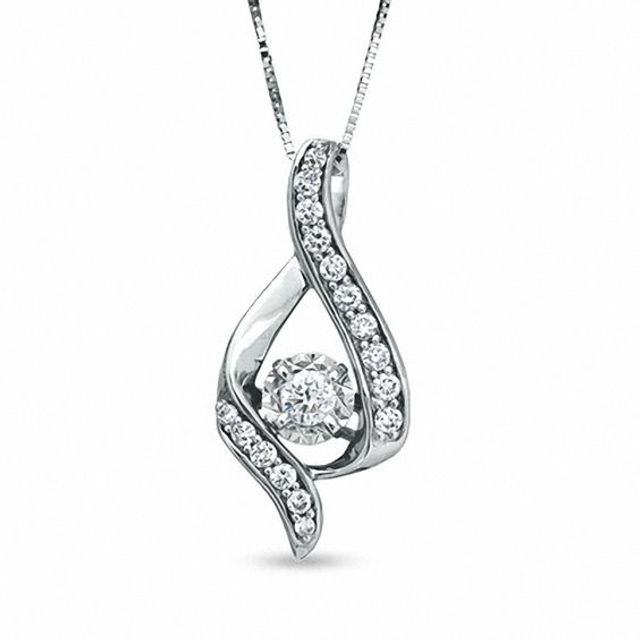 Previously Owned - Sirenaâ¢ 3/8 CT. T.w. Diamond Illusion Pendant in 14K White Gold