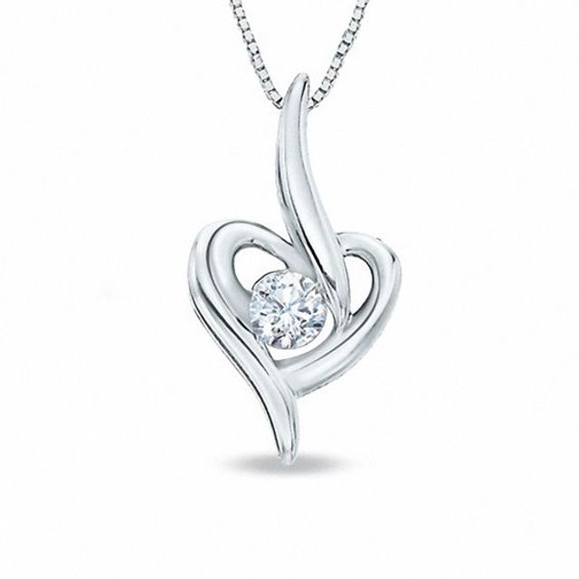 Previously Owned - Sirenaâ¢ 1/8 CT. T.w. Diamond Tiny Love Heart Pendant in 10K White Gold