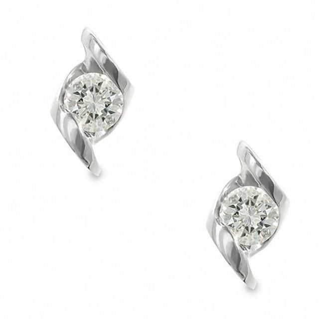 Previously Owned - Sirenaâ¢ 1/3 CT. T.w. Diamond Solitaire Stud Earrings in 14K White Gold