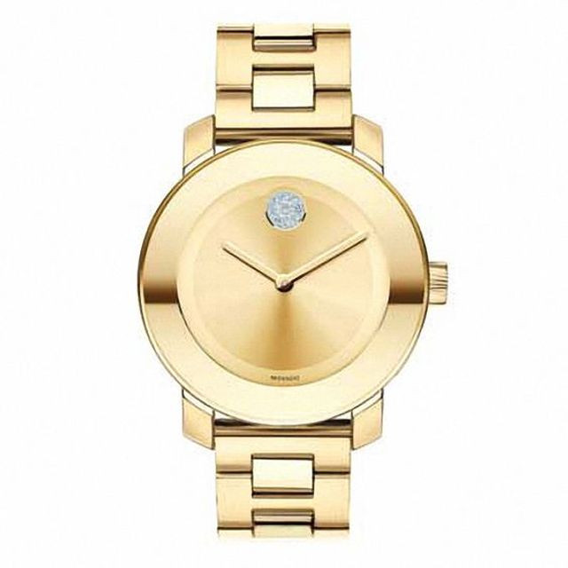 Previously Owned - Ladies' Movado BoldÂ® Crystal Accent Gold-Tone Watch (Model: 3600104)