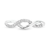 Previously Owned - 1/10 CT. T.w. Diamond Twine Ring in 10K White Gold