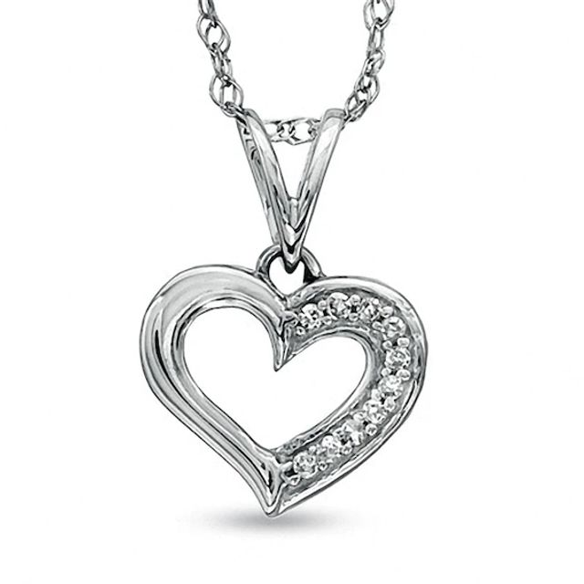 Previously Owned - Diamond Accent Heart Pendant in 10K White Gold