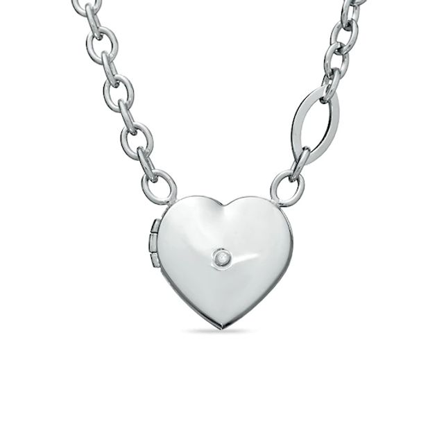 Previously Owned - Diamond Accent Heart Locket in Sterling Silver - 17"