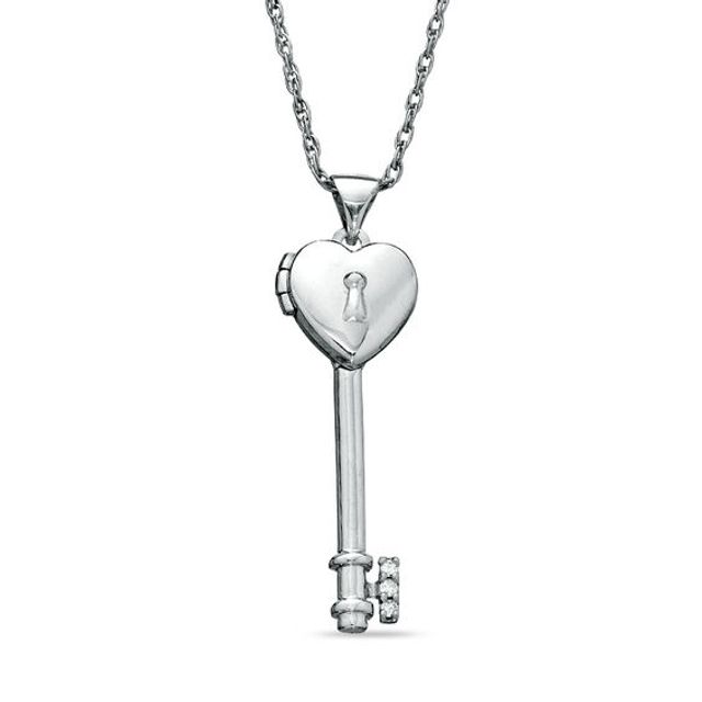 Previously Owned - Diamond Accent Heart Key Locket in Sterling Silver