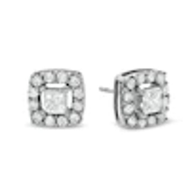 Zales 1/6 Ct. T.W. Diamond Solitaire Stud Earrings in Sterling Silver