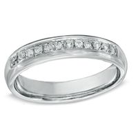 Previously Owned - Men's 1/6 CT. T.w. Diamond Wedding Band in 10K White Gold