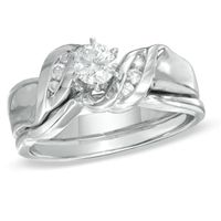 Previously Owned - 1/3 CT. T.w. Diamond Bridal Set in 10K White Gold