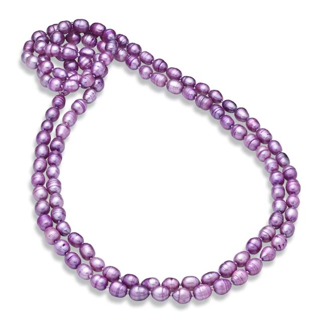 Previously Owned-7.0-8.0mm Lavender Freshwater Cultured Pearl Endless Strand-54"