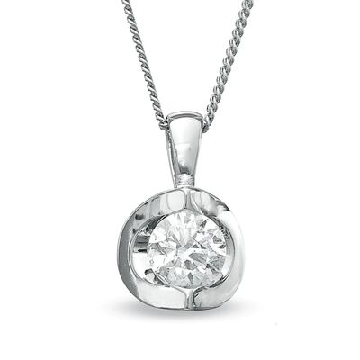 Previously Owned - 1/5 CT. Canadian Diamond Solitaire Pendant in 14K White Gold (I/I2)