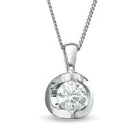 Previously Owned - 1/5 CT. Canadian Diamond Solitaire Pendant in 14K White Gold (I/I2)