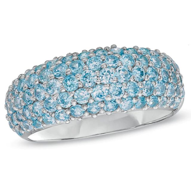 Previously Owned - Blue Topaz PavÃ© Band in Sterling Silver