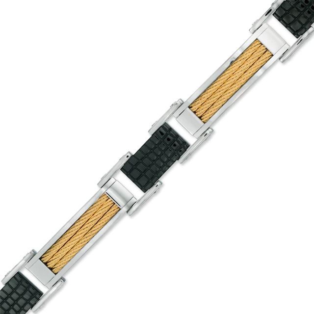 Previously Owned - Cable Bracelet in Tri-Tone Stainless Steel - 8.25"