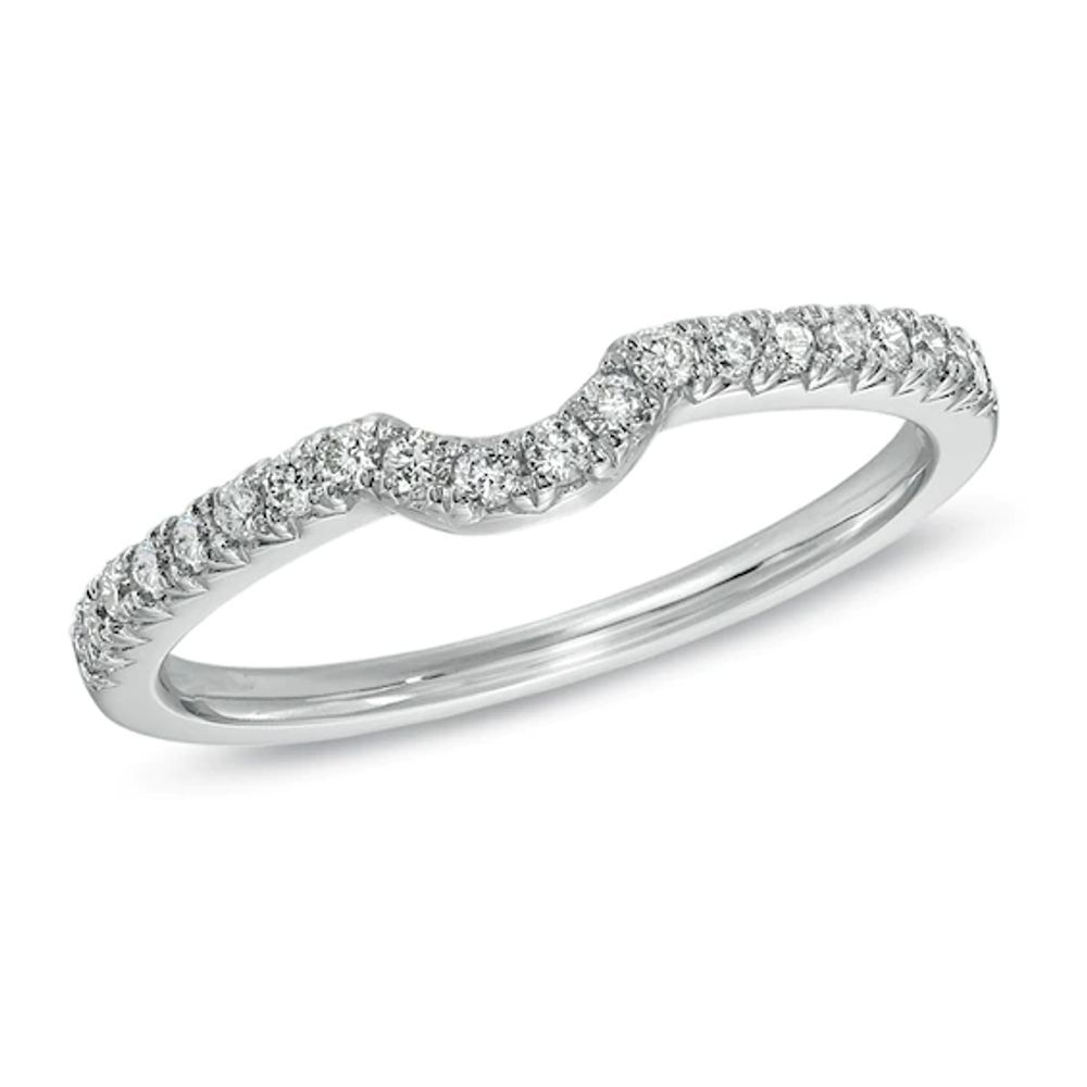 Previously Owned - For Eternity 1/4 CT. T.w. Diamond Contour Wedding Band in 14K White Gold