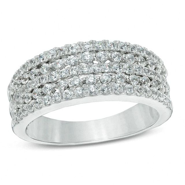 Previously Owned - 1 CT. T.w. Diamond Five Row Anniversary Band in 14K White Gold (I/Si2)