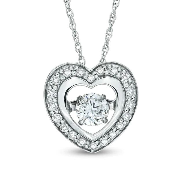 Previously Owned - 1/4 CT. T.w. Diamond Heart Pendant in 10K White Gold