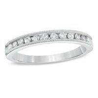 Previously Owned - 1/4 CT. T.w. Diamond Milgrain Band in 10K White Gold
