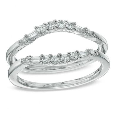 Previously Owned - 1/3 CT. T.w. Diamond Contour Solitaire Enhancer in 14K White Gold