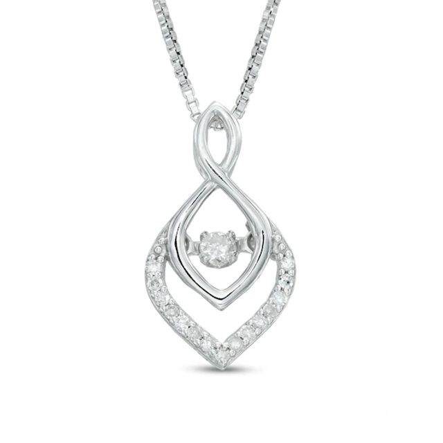 Previously Owned - 1/10 CT. T.w. Diamond Infinity Flame Pendant in Sterling Silver