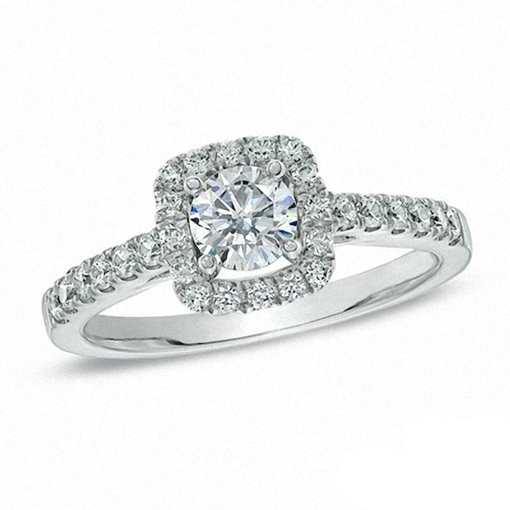 Previously Owned - Celebration Fire⢠7/8 CT. T.w. Diamond Engagement Ring in 14K White Gold (I/Si2)