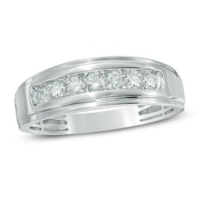 Previously Owned - Men's 1/2 CT. T.w. Diamond Comfort Fit Band in 10K White Gold