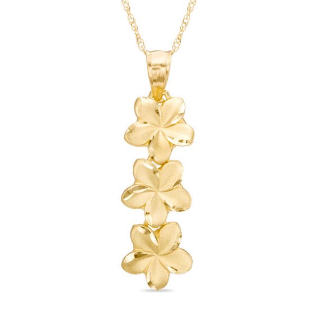 Previously Owned - Flower Drop Pendant in 10K Gold