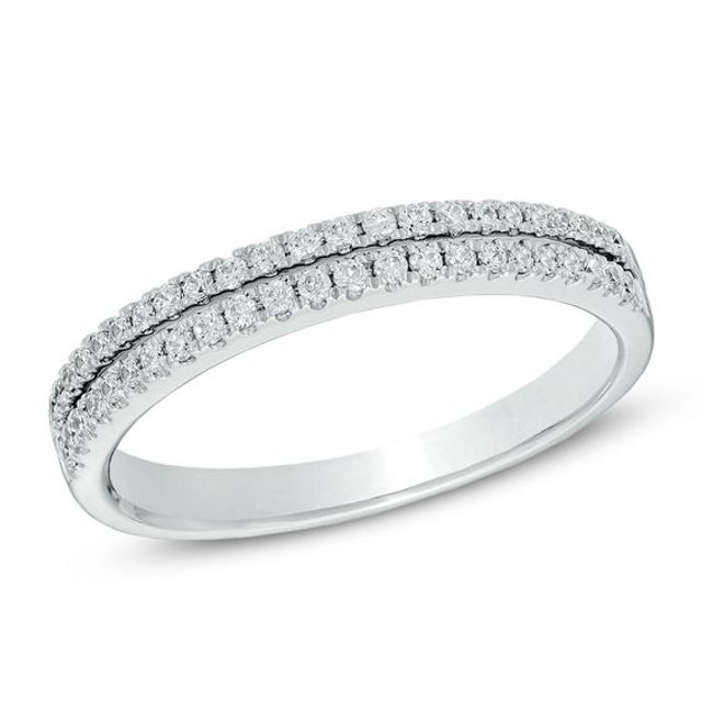 Previously Owned - 1/4 CT. T.w. Diamond Double Row Anniversary Band in 14K White Gold