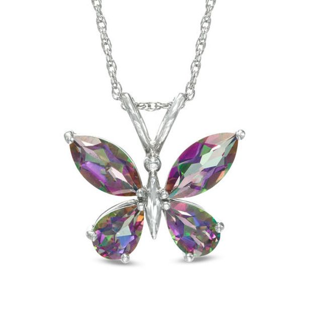 Previously Owned - Mystic FireÂ® Topaz Butterfly Pendant in Sterling Silver