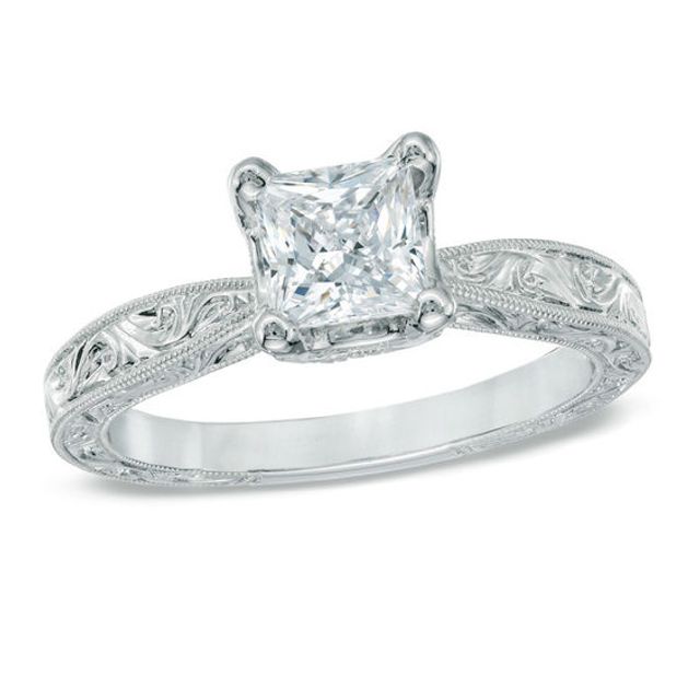 Previously Owned - Celebration LuxÂ® 1 CT. T.w. Princess-Cut Diamond Engagement Ring in 14K White Gold (H-Si2)