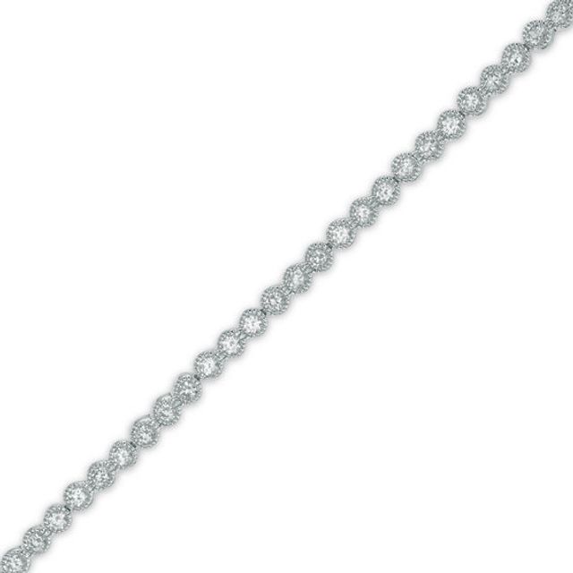 Previously Owned - Lab-Created White Sapphire Tennis Bracelet in Sterling Silver - 7.25"