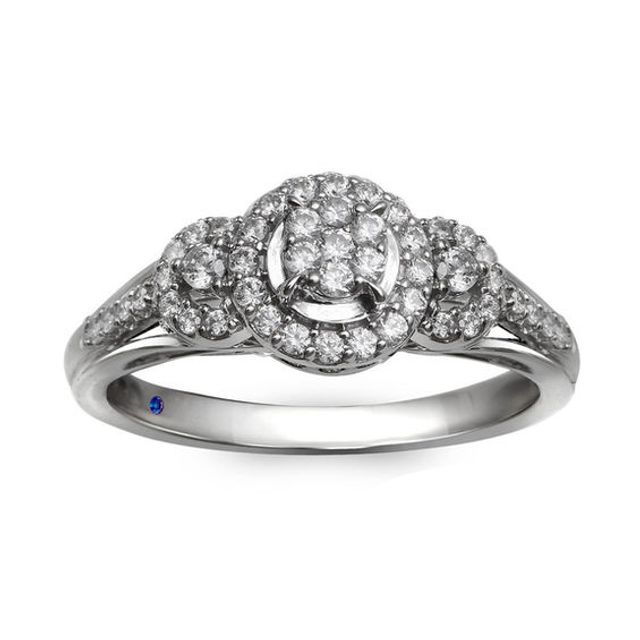 Previously Owned - Cherished Promise Collectionâ¢ 1/3 CT. T.w. Diamond Three Stone Frame Promise Ring in 10K White Gold