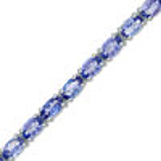 Previously Owned - Oval Tanzanite Tennis Bracelet in Sterling Silver - 7.25