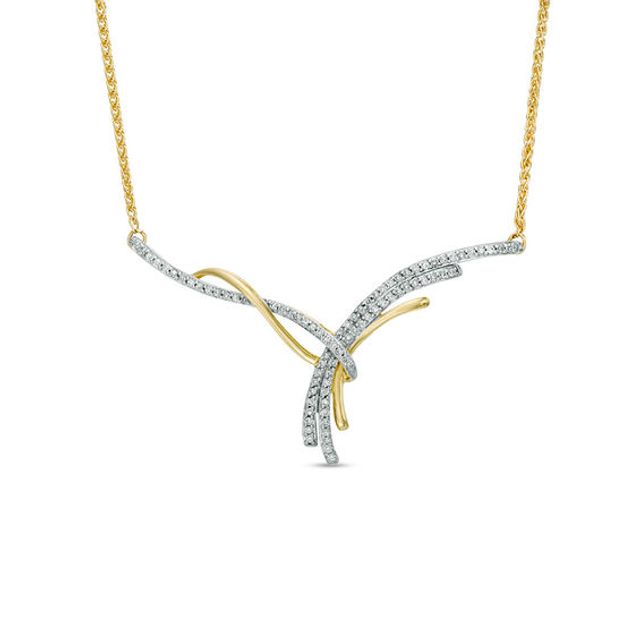 Previously Owned - 1/4 CT. T.w. Diamond Loose Knot Necklace in 10K Gold - 15.25"