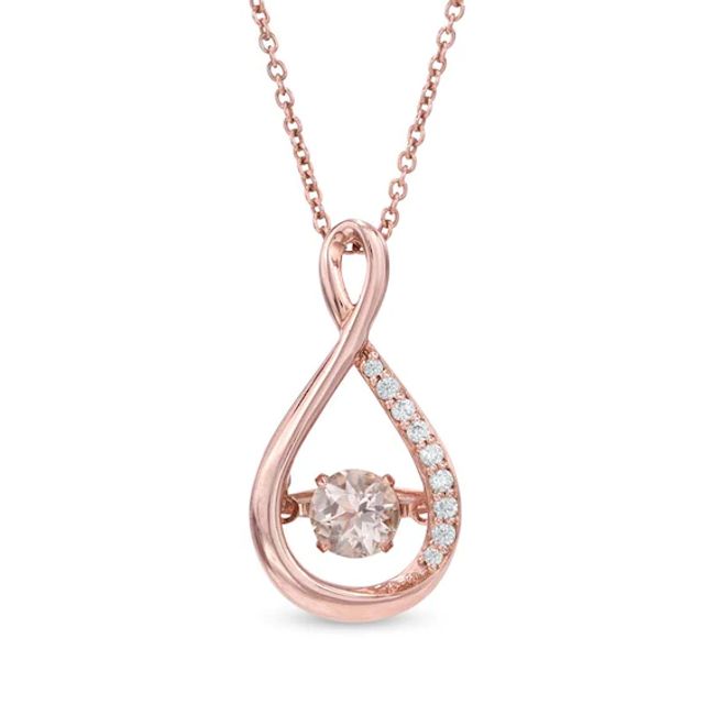 Previously Owned - Morganite and Lab-Created White Sapphire Pendant in Sterling Silver