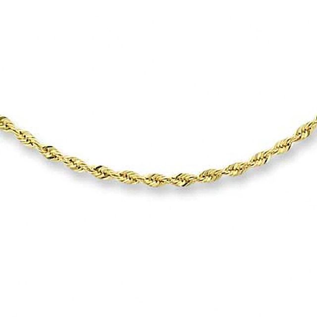 Previously Owned - Ladies' Adjustable 1.0mm Rope Chain Necklace in 10K Gold - 22"