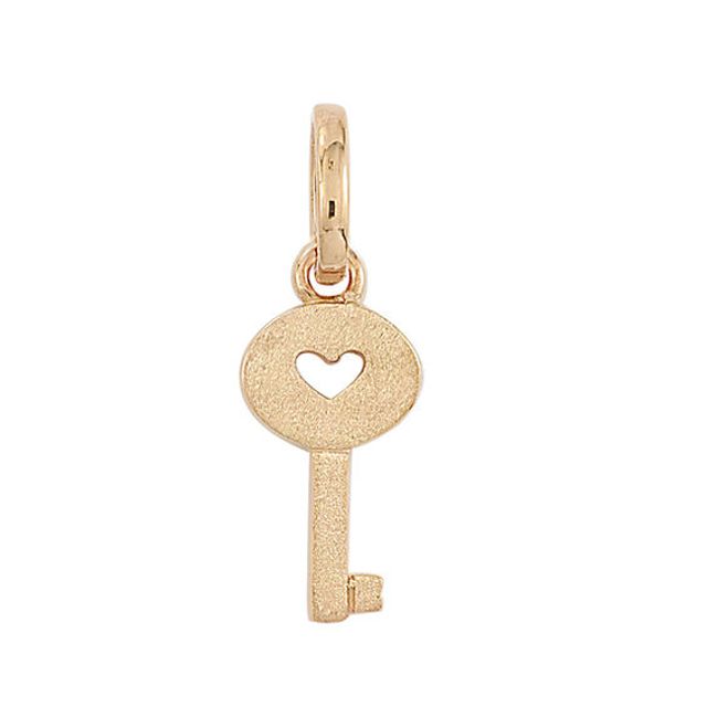 Previously Owned - Personality Charms Key Charm with Heart Cutout in Sterling Silver with Rose Rhodium