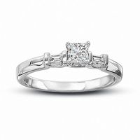 Previously Owned - 1/2 CT. T.w. Princess-Cut Diamond Engagement Ring in 14K White Gold (J/I1)