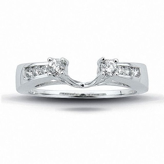 Previously Owned - 1/4 CT. T.w. Diamond Solitaire Enhancer in 14K White Gold with Channel Set Diamonds