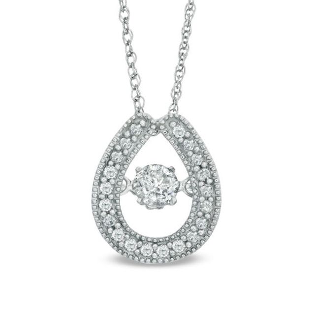 Previously Owned - 1/4 CT. T.w. Diamond Teardrop Pendant in 10K White Gold