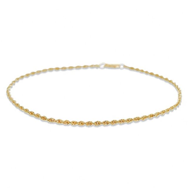 Previously Owned - 14K Gold 2.0mm Rope Anklet - 9.5