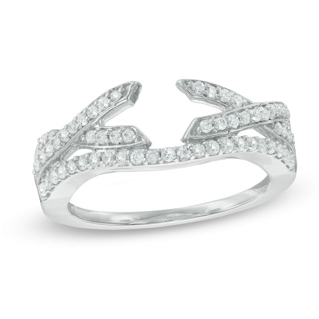 Previously Owned - 1/3 CT. T.w. Diamond Twist Solitaire Enhancer in 10K White Gold